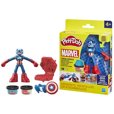 Play-Doh, Marvel, Captain America, figurina si accesorii, set creativ