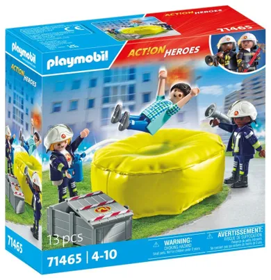 Playmobil, Action Heroes, Pompieri cu saltea de salvare, 71465