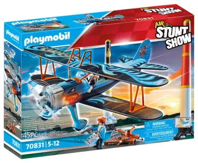 Playmobil, Air Stuntshow, Avion biplan "Phoenix", set de joaca, 70831