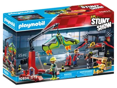 Playmobil, Air Stuntshow, Cort reparatii auto, set de joaca, 70834