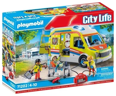 Playmobil, City Life, Ambulanta cu lumini si sunete, 71202
