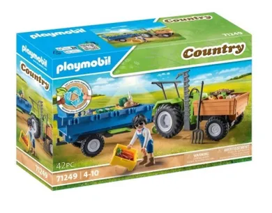 Playmobil, Country, Tractor cu remorca, 71249