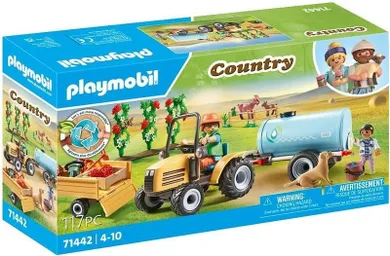 Playmobil, Country, Tractor cu remorca si rezervor de apa, 71442