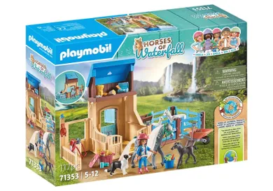 Playmobil, Horses of Waterfall, Amelia si Whisper cu tarc pentru animale, 71353