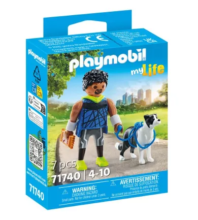 Playmobil, My Life, Alergator cu catel Border Collie, 71740