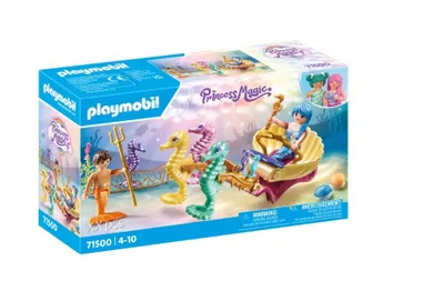 Playmobil, Princess Magic, Locuitori subacvatici cu trasura si caluti de mare, 71500