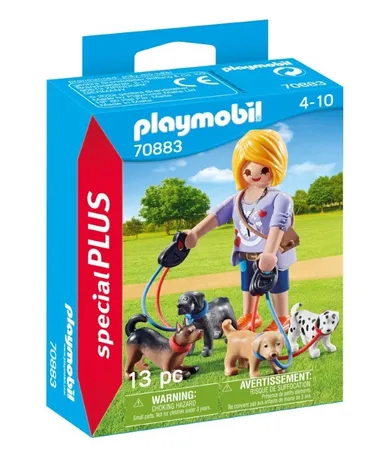 Playmobil, Special Plus, Femeia cu catelusi la plimbare, set de joaca, 70883