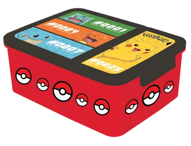 Pokemon, cutie pentru pranz din trei piese, rosu