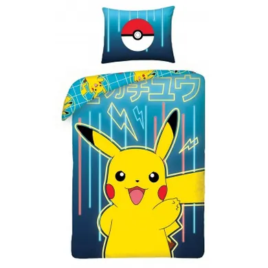 Pokemon, set lenjerie de pat single, 140-200 cm + 65-65 cm