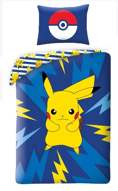 Pokemon, set lenjerie de pat single, 140-200 cm + 70-90 cm