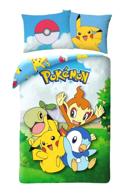 Pokemon, set lenjerie de pat single, 140-200 cm