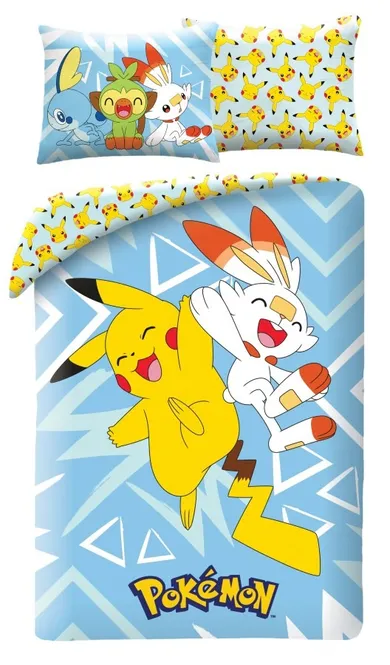 Pokemon, set lenjerie de pat single, 140-200 cm