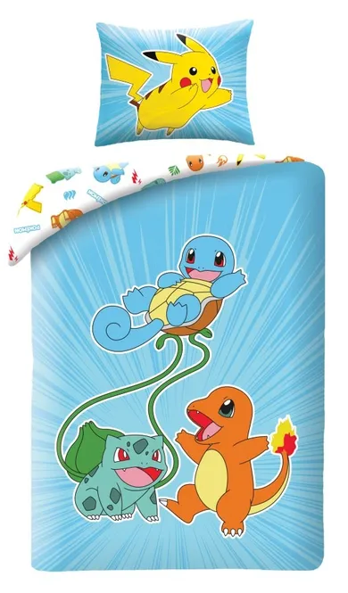 Pokemon, set lenjerie de pat single, 140-200 cm