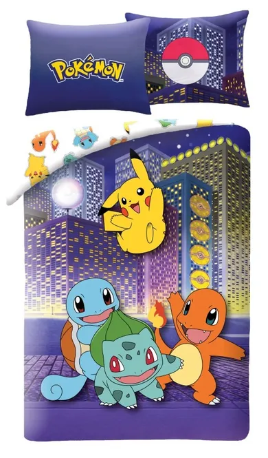 Pokemon, set lenjerie de pat single, 140-200 cm