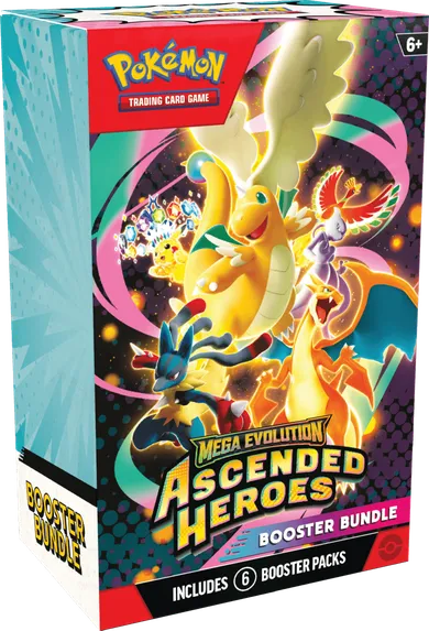 Pokemon TCG: Mega Evolution, Ascended Heroes, Booster Bundle, joc de carti