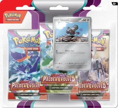 Pokemon TCG: Scarlet & Violet, Paldea Evolved, joc de carti, 3 buc.