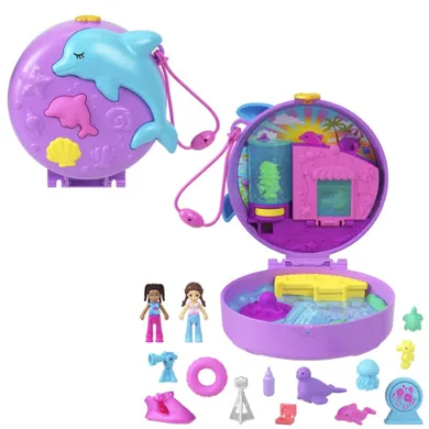 Polly Pocket, Dolphin Rescue & Play, set de joaca cu figurine si accesorii