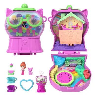 Polly Pocket, Gumball Kitty, set compact cu papusa si accesorii