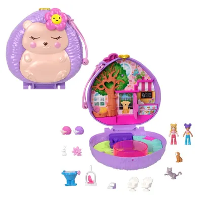 Polly Pocket, Hedgehog Coffee Shop Compact, set de joaca cu figurina si accesorii