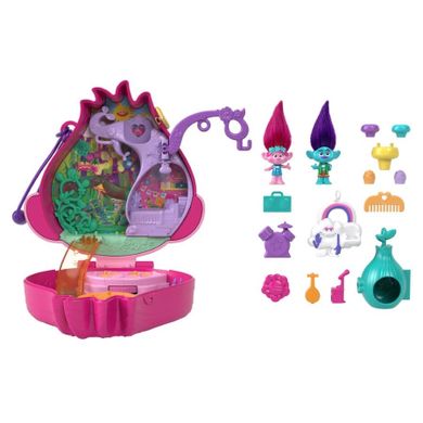 Polly Pocket, Trolls, set compact de joaca cu figurine si accesorii