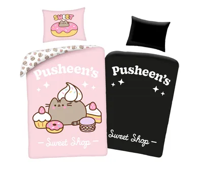Pusheen, Fluo, set lenjerie de pat single, 140-200 cm
