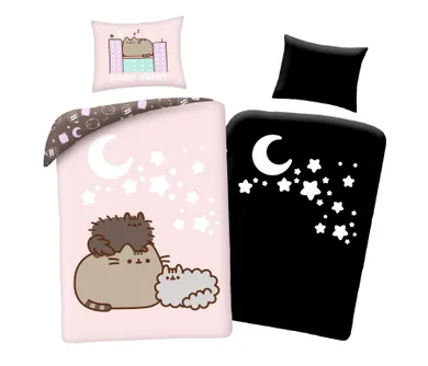 Pusheen, set lenjerie de pat single Fluo, 140-200 cm