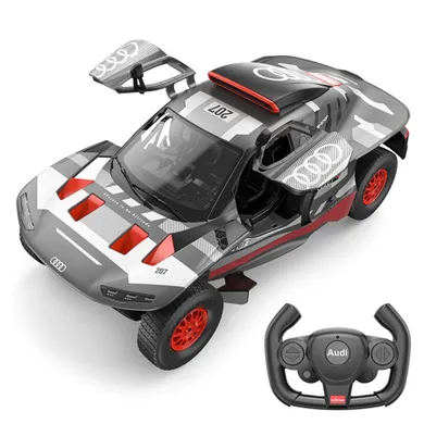 Rastar, Audi RS Q e-tron E2, vehicul cu telecomanda, gri-rosu, 1:14