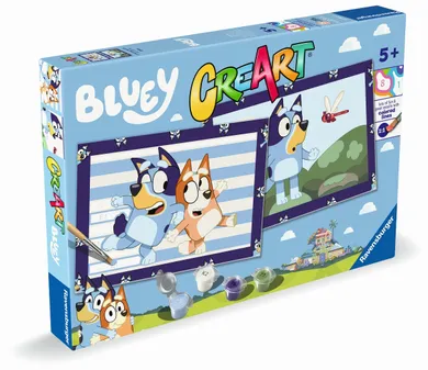 Ravensburger, CreArt, Bluey, pictura dupa numere, set creativ