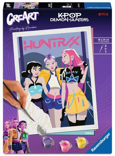 Ravensburger, CreArt, K-Pop Demon Hunters, pictura dupa numere, set creativ