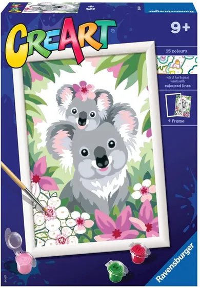 Ravensburger, CreArt, Koalas, pictura dupa numere, set creativ