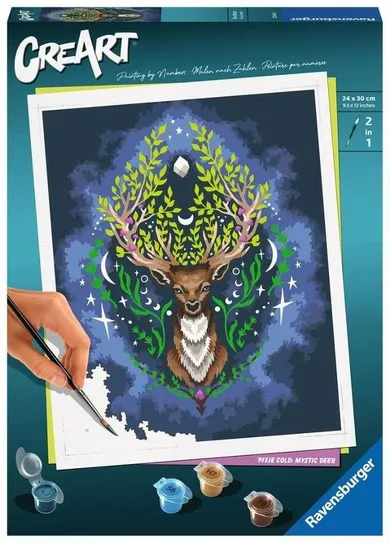 Ravensburger, CreArt, Pixie Cold Edition, Cerb, pictura dupa numere, set creativ