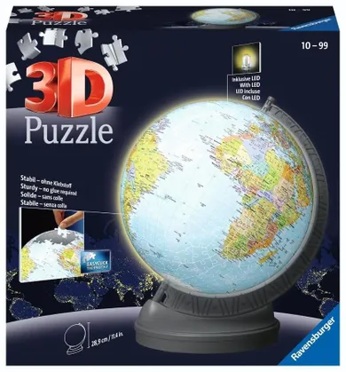 Ravensburger, Glob, puzzle 3D, lampa, 540 piese