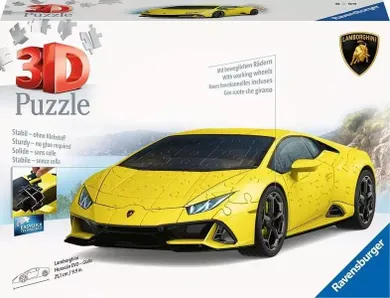 Ravensburger, Lamborghini Huracan Evo Giallo, puzzle 3D, 156 piese