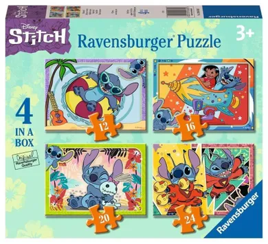 Ravensburger, Lilo si Stitch, puzzle 2D, 4in1, 72 piese