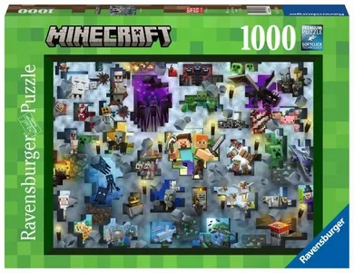 Ravensburger, Minecraft, Challenge, puzzle, 1000 piese