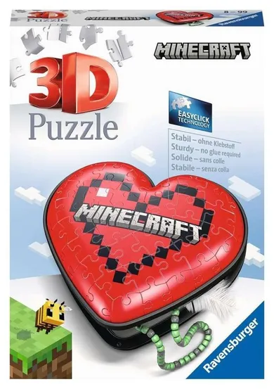 Ravensburger, Minecraft, cutie - inima, puzzle 3D, 60 piese