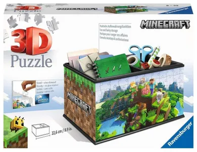 Ravensburger, Minecraft, cutie de rechizite scolare, puzzle 3D, 216 piese