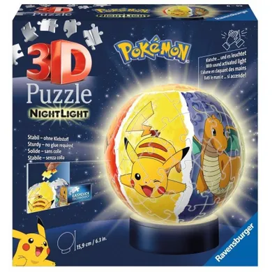 Ravensburger, Pokemon, bila cu lumina, puzzle 3D, 72 piese