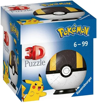 Ravensburger, Pokemon, Pokeball, puzzle 3D, negru, 54 piese