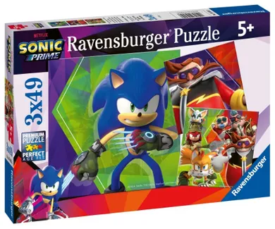 Ravensburger, Sonic Prime, puzzle, 3-49 piese