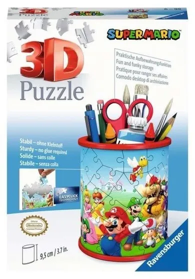 Ravensburger, Super Mario, cutie de rechizite scolare, puzzle 3D, 54 piese