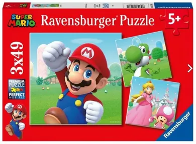 Ravensburger, Super Mario, puzzle, 3-49 piese