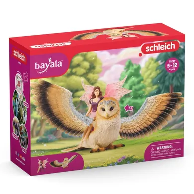 Schleich, Bayala, Elf pe o bufnita cu sclipici, figurina, 70789