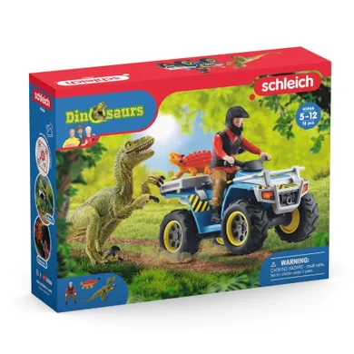Schleich, Dinosaurs, Evadarea ATV-ului de velociraptor, set, 41466