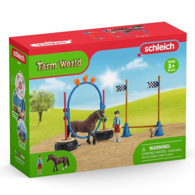 Schleich, Farm World, Cursa cu obstacole pentru ponei, set, 42482