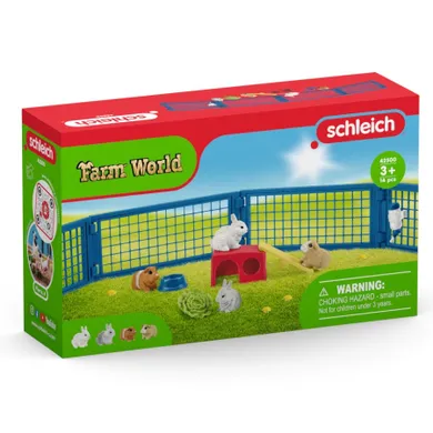 Schleich, Farm World, Tarc pentru iepuri si porcusori de guineea, set, 42500