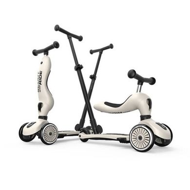 Scoot & Ride, Highwaykick 1 Push and Go, trotineta cu scaun si maner 3 in 1, Ash