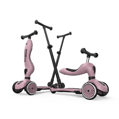 Scoot & Ride, Highwaykick 1 Push and Go, trotineta cu scaun si maner 3 in 1, Wildberry