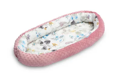 Sensillo, Minky, Retro, babynest, roz, 70-30 cm