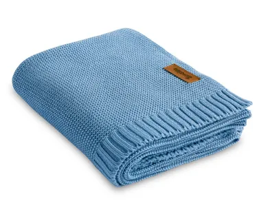 Sensillo, patura din bambus si bumbac, albastra, 80-100 cm